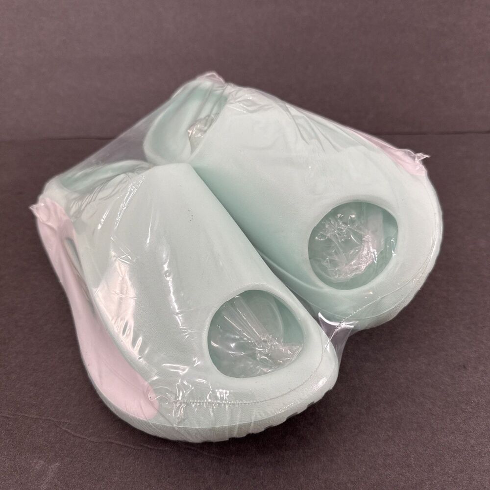 Meik Mangni Cloud Slides Pillow Slippers Light Green Unisex Comfort Summer Slide